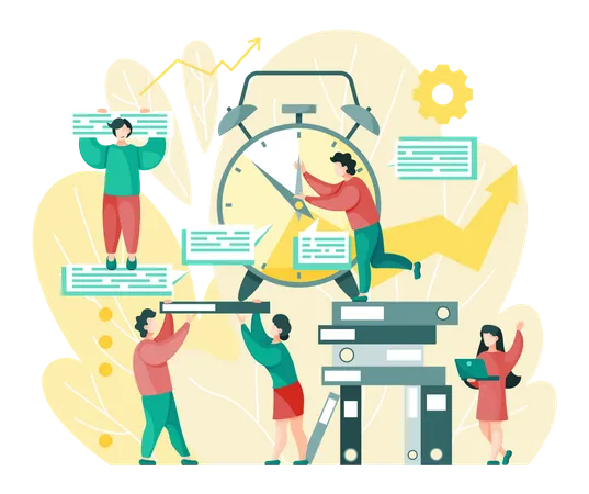 Business team organize work time  Illustration