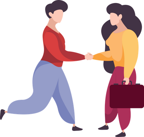 Business team partnership handshake  Illustration