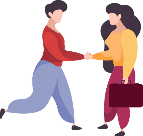 Business team partnership handshake  Illustration