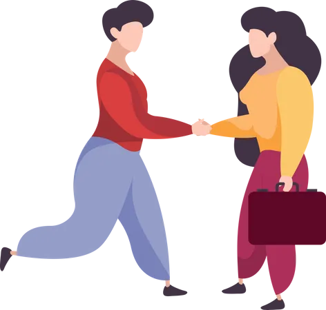 Business team partnership handshake  Illustration