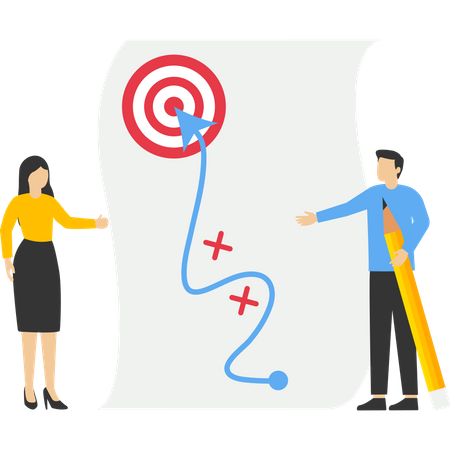 Business team planning for success tactic chart  イラスト