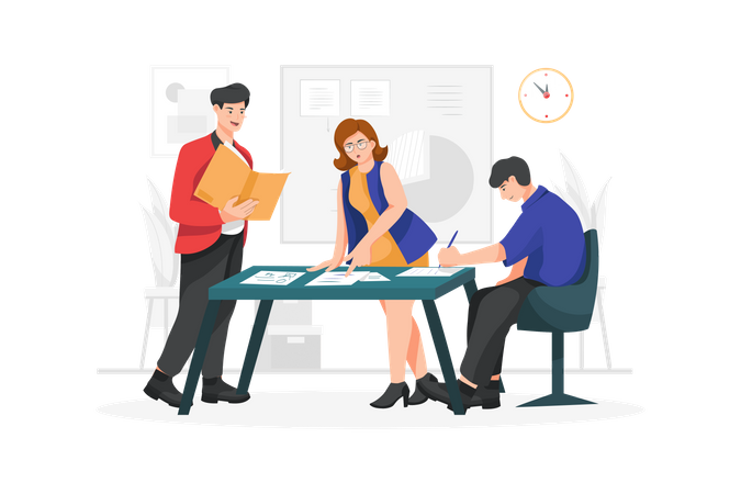 Business team Planning Project  Illustration