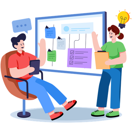Business Team Planning Task  Illustration