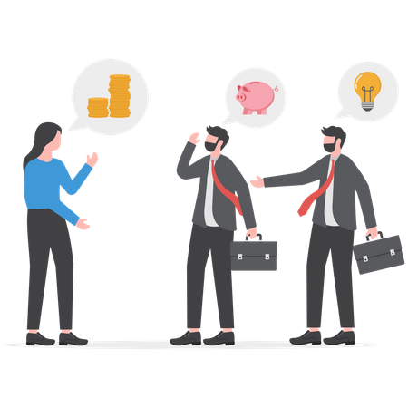 Business team planning with exchange ideas and investment analysis together  Illustration