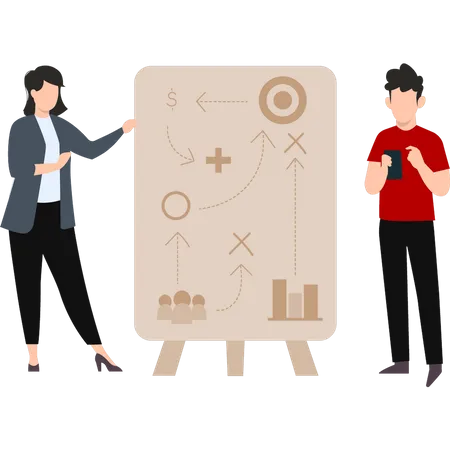 Business team presenting planning and strategy  イラスト