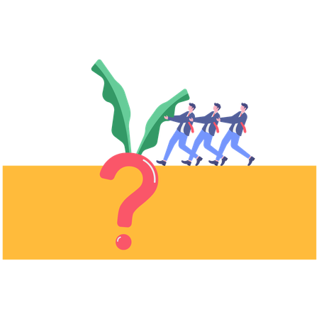 Business team pulling business solution  Illustration