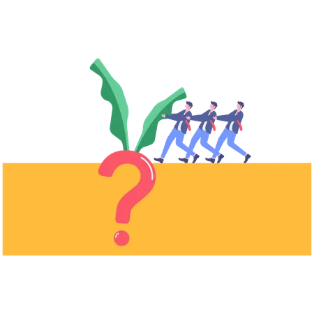 Business team pulling business solution  Illustration