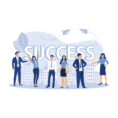 Business team ready to work for success  Illustration
