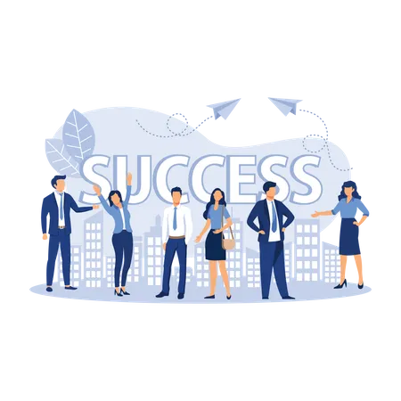 Business team ready to work for success  Illustration