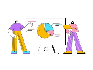 Business team representing business data on presentation board