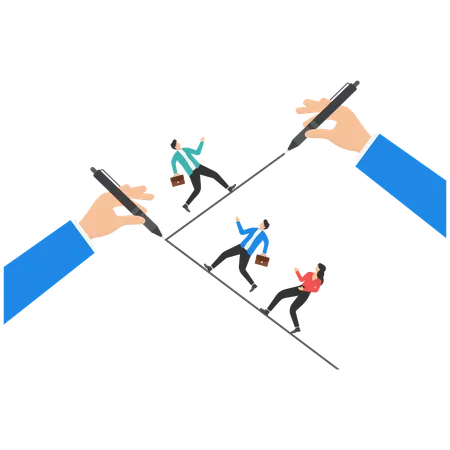 Business Team Running On The Line Concept Business Vector Illustration Design Flat Style Business Travel Line Creative Business People Success Women Leadership Businessman Adult Men Job Working Lime Metaphor Ideas Businesswoman Business Finance And Industry Cooperation Corporate Business High Human Body Part Human Hands Strategy Business Suit Illustration