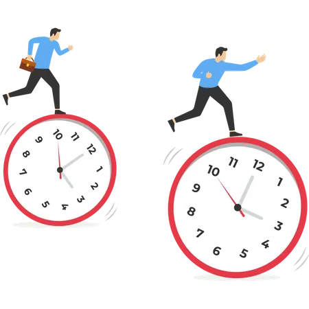 Business team rush to work against time  Illustration