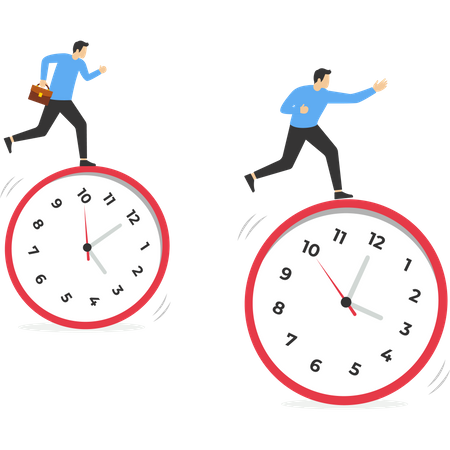 Business team rush to work against time  Illustration