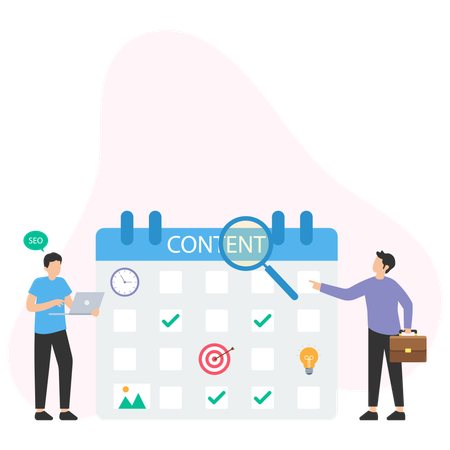 Business team schedule in calendar  Illustration