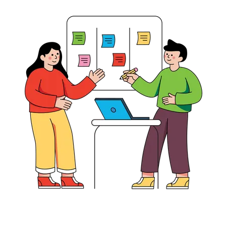 Business team scheduling plans  Illustration