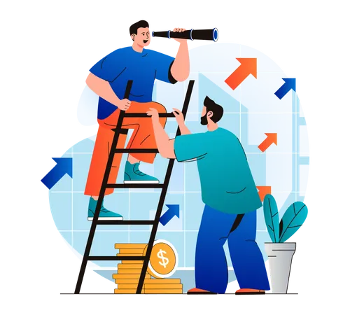 Business team searching for aim Illustration