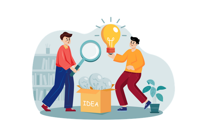 Business team searching for new ideas Illustration