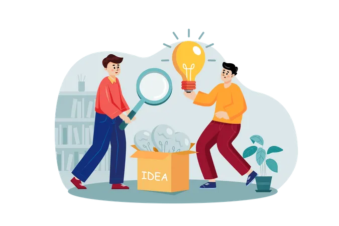 Business team searching for new ideas  Illustration
