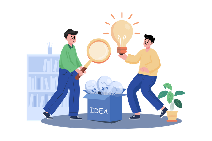 Business team searching for new ideas  Illustration