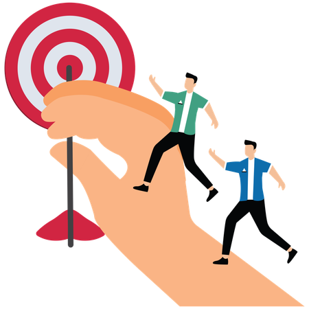 Business team set new goals together  Illustration