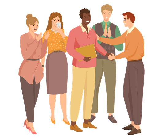 Business team Shake Hands  Illustration
