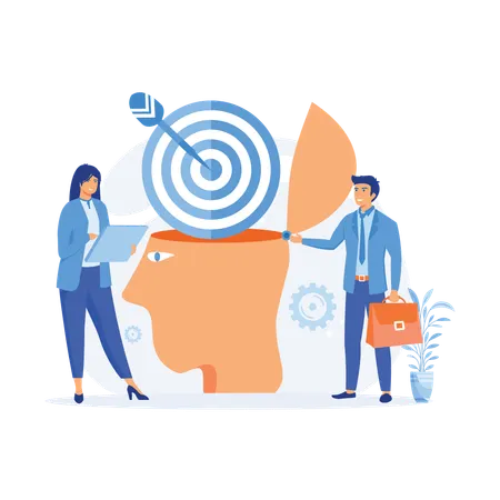 Business team sharing annual targets with employee  Illustration