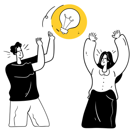 Business team sharing ideas  Illustration
