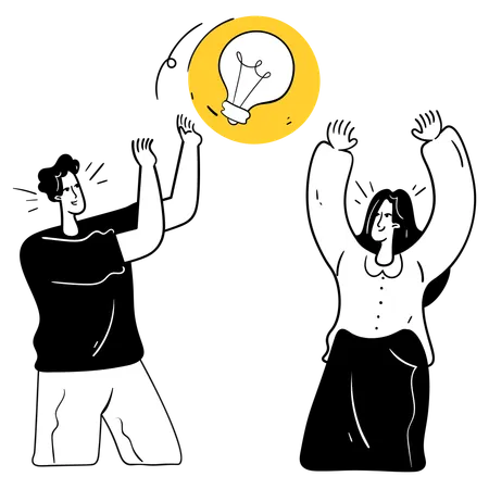 Business team sharing ideas  Illustration