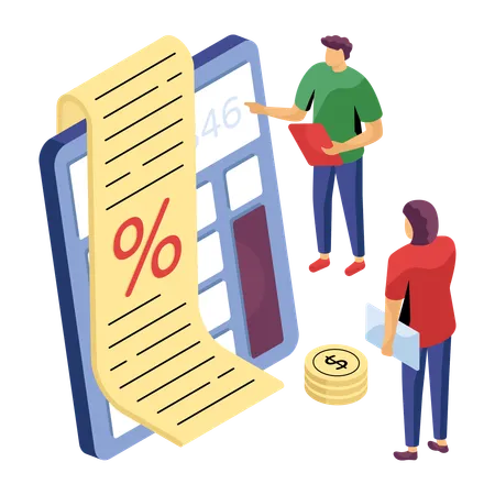 Business team showing financial report  Illustration