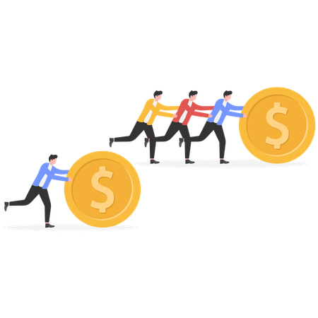 Business team showing strength comparison  Illustration