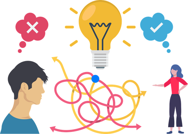 Business team solve complex problem  Illustration