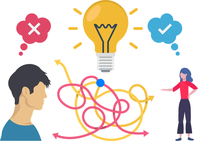 Business team solve complex problem  Illustration
