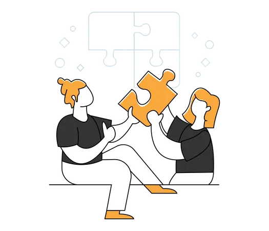 Team Work And Solve Problem Illustration