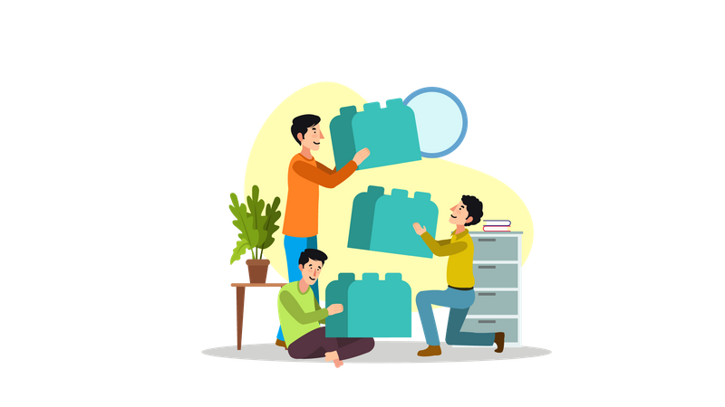 Business Team solving problem  Illustration