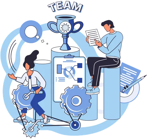 Business team solving business problem  Illustration