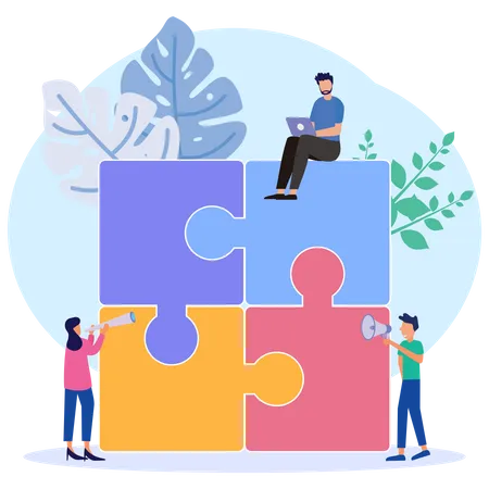 Business team solving problem  Illustration