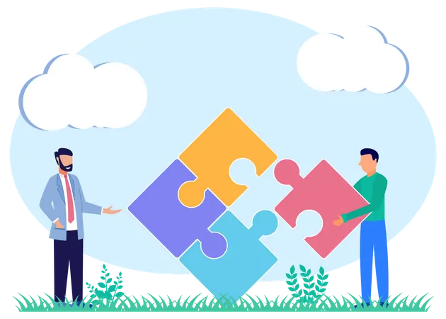 Business team solving problem  Illustration