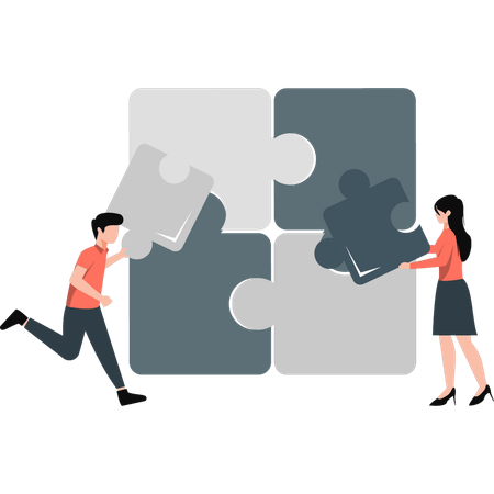 Business team solving problem  Illustration