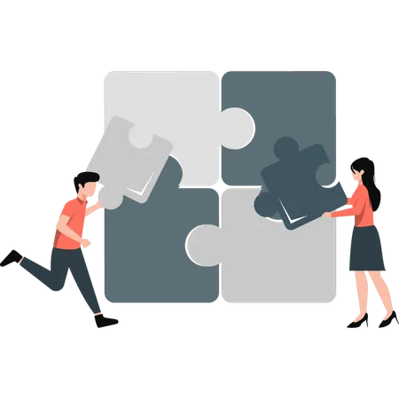 Business team solving problem  Illustration