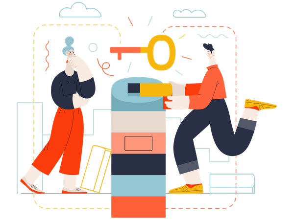 Business Team solving problem  Illustration