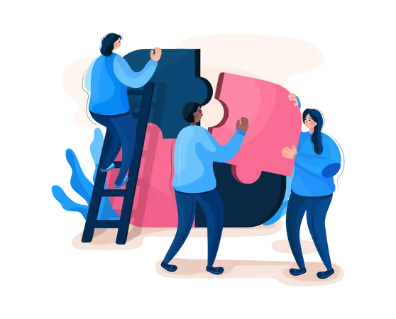 Business team solving problem  Illustration