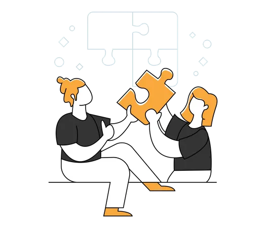 Business team solving problem  Illustration