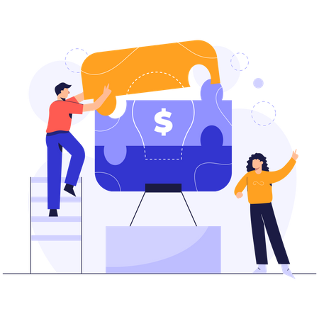 Business team solving problem  Illustration