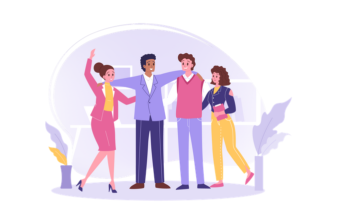 Business team standing together  Illustration