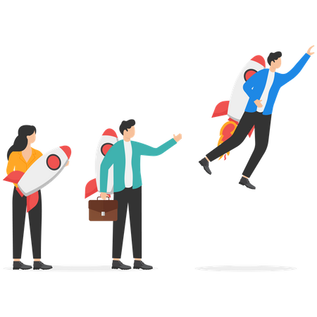 Business team start up and growth  Illustration