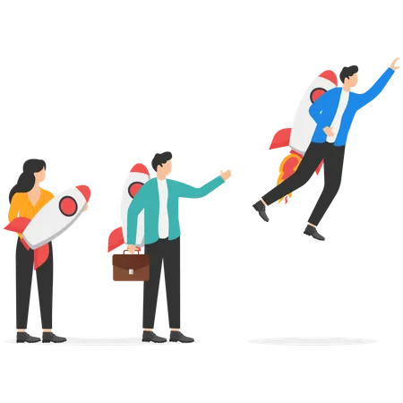 Business team start up and growth  Illustration