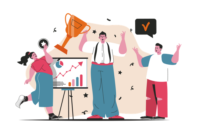 Business team success celebration  Illustration