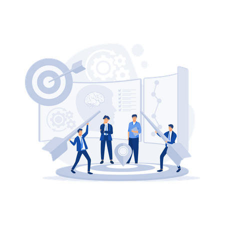 Business team target development for marketing  Illustration