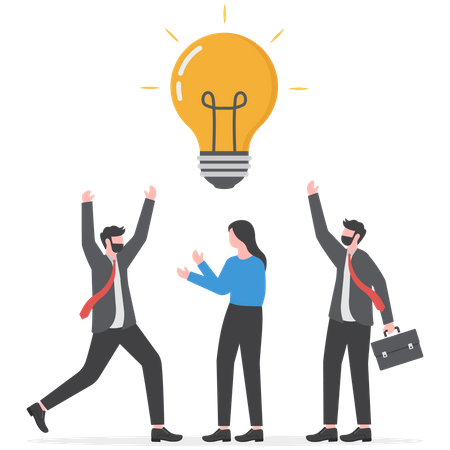 Business team think together for business idea  Illustration