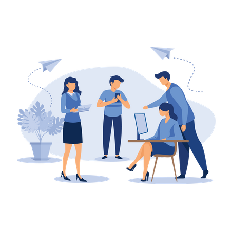 Business team under communication  Illustration